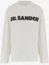 Jil Sander Crew Neck Long Sleeves T-shirt With Ribbed Collar And Printed Logo On The Front Clothing