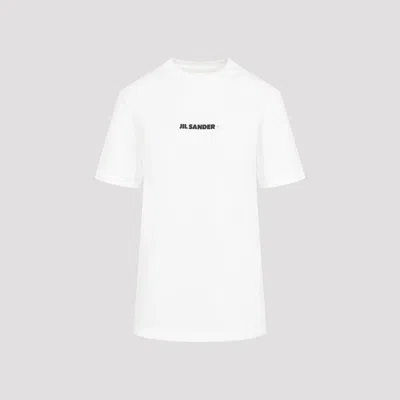 JIL SANDER WHITE LOGO PRINT T-SHIRT