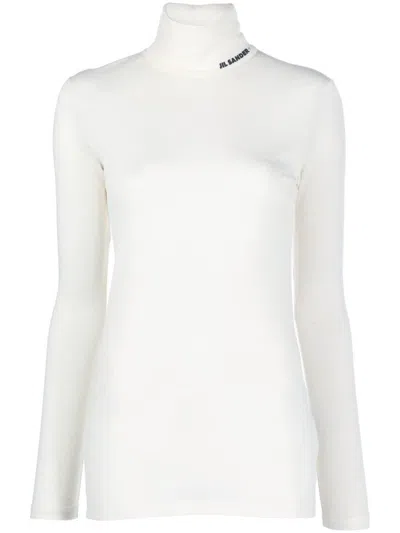 JIL SANDER WHITE LOGO PRINT T-SHIRT