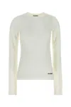 Jil Sander White Long Sleeve Logo T-shirt