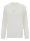 Jil Sander Crew Neck Long Sleeve Boxy Fit Printed Logo Sweatshirt In Multicolor