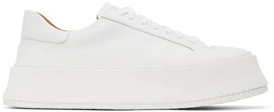 Jil Sander White Low-top Platform Sneakers In 102 Neve