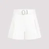 Jil Sander Flared Buckle Belt Shorts In White