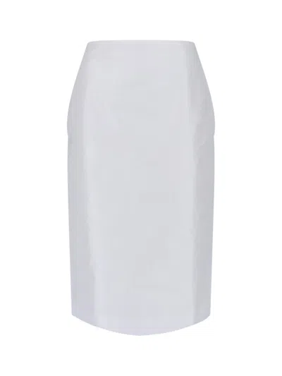 Jil Sander White Midi Mid-rise Tailored Skirt