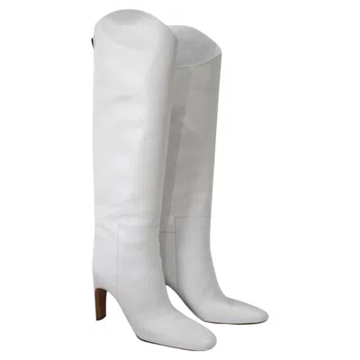 Pre-owned Jil Sander White Nappa-leather Knee-high Boots 41