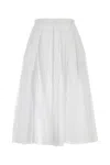 Jil Sander Pleated Midi Skirt In Lightweight Organdy