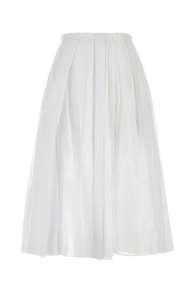 JIL SANDER JIL SANDER WHITE ORGANDY SKIRT