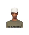 Jil Sander White Paper Herringbone Twill Cap