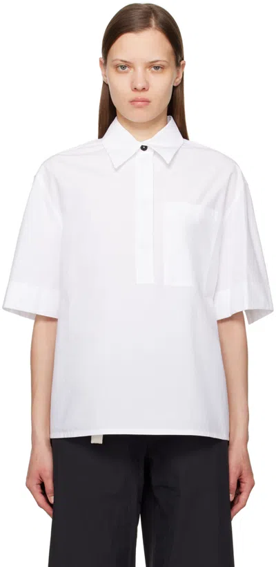 Jil Sander White Patch Pocket Polo In 100 White