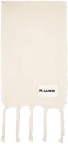 Jil Sander White Plain Scarf In 100 White
