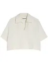 Jil Sander Cropped Polo Shirt In White