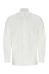 Jil Sander Structured Poplin Shirt With Long Sleeves In White