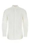 Jil Sander Structured Poplin Shirt With Long Sleeves In White