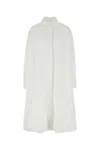 Jil Sander Abito Chemisier In Popeline Bianco Donna In White