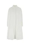 Jil Sander Abito Chemisier In Popeline Bianco Donna