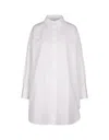 Jil Sander White Poplin Shirt Dress In White