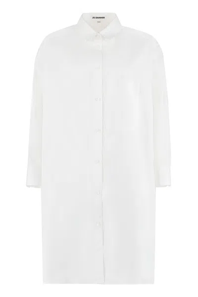 Jil Sander White Poplin Shirt Dress