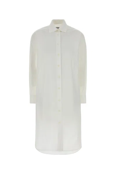 Jil Sander White Poplin Shirt Dress