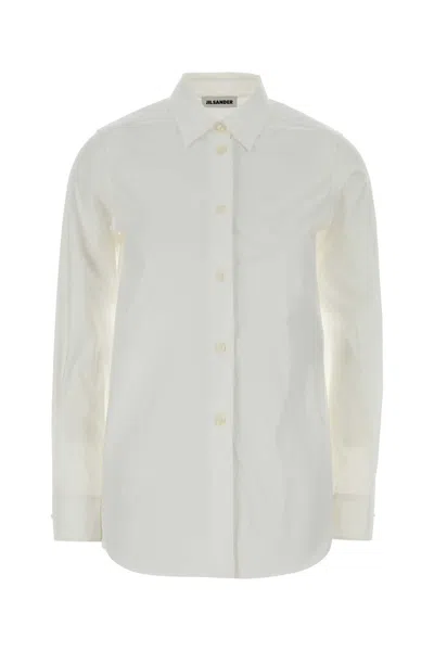 Jil Sander White Poplin Shirt In Neutral