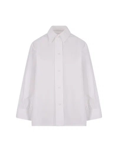Jil Sander White Poplin Shirt With Jewel Clip