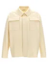 Jil Sander Wool Blend Shirt With Button Closure In Neutral