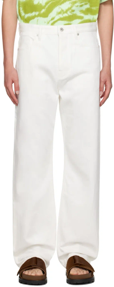 Jil Sander White Regular Jeans In 102 - Natural