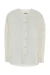 Jil Sander White Linen Blend Oversize Shirt In White