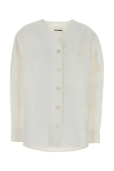 JIL SANDER WHITE REGULAR SOLID SHIRT