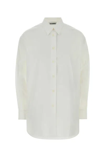 JIL SANDER WHITE RELAXED SOLID SHIRT