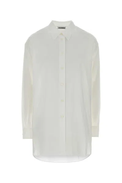 JIL SANDER WHITE RELAXED SOLID SHIRT