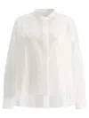 Jil Sander White Shirt With Sheer Petticoat Layer And Mandarin Collar In White
