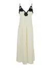 Jil Sander White Sleeveless Dress With Flower Details In Acetate Blend Woman