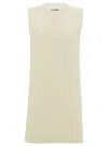 JIL SANDER WHITE SLEEVELESS WHITE DRESS IN COTTON WOMAN