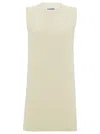 Jil Sander Sleeveless Round Neck A-line Dress In Natural