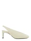 Jil Sander White Slingback Pumps With Square Toe And High Heel In White