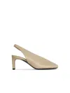 Jil Sander White Slingback Pumps With Square Toe And High Heel In Leather Woman In White