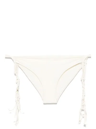 JIL SANDER WHITE SLIP SWIMSUIT WITH TIES
