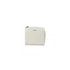 Jil Sander White Small Leather Zip Around Wallet In White