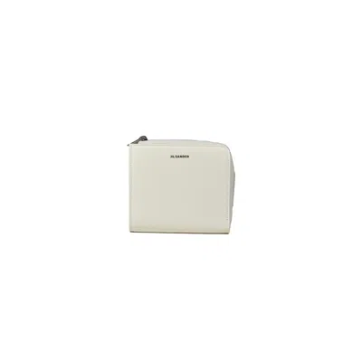 Jil Sander White Small Leather Zip Around Wallet