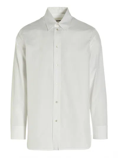 Jil Sander Heavy Cotton Poplin Shirt In White