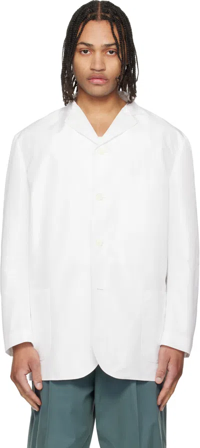 Jil Sander White Sport Jacket In Gray