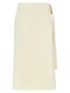 Jil Sander Waist Belt Knee-length Skirt With Side Buckle In White