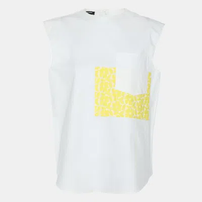 Pre-owned Jil Sander White Stretch Cotton Top S