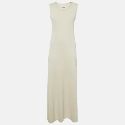 Pre-owned Jil Sander White Stretch Crepe Sleeveless Maxi Dress S