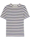 Jil Sander Black And White Knitted Striped T-shirt In Cotton Woman In White