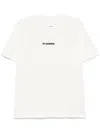 Jil Sander White T-shirt With Short Sleeves And Contrasting Logo Print In Cotton Man