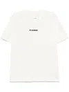 Jil Sander Ecru Short Sleeve T-shirt With Logo In White