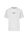 Jil Sander White T-shirt With Short Sleeves And Contrasting Logo Print In Cotton Man In White