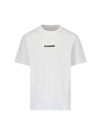 JIL SANDER WHITE T-SHIRT WITH SUBTLE LOGO
