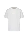 Jil Sander Men White Crewneck T-shirt With Logo Lettering On The Front In Cotton Man In White